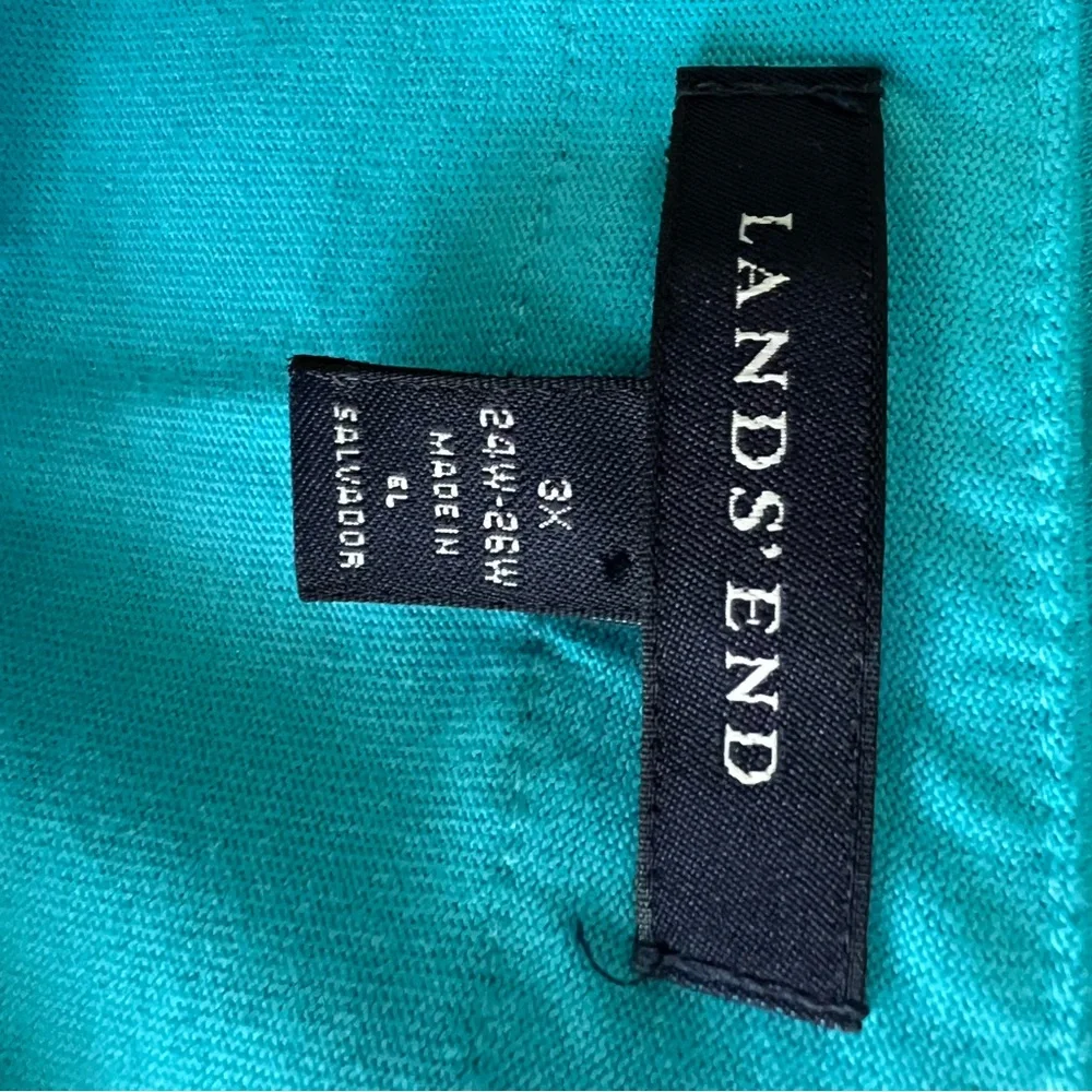 Lands End Swimsuit Cover-up Sleeveless Shift Turquoise Dress Cruise Wear size 3X - Picture 6 of 6